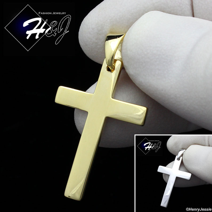 Men Women 925 Sterling Silver Plain Cross Pendant | Silver & Gold | SP194