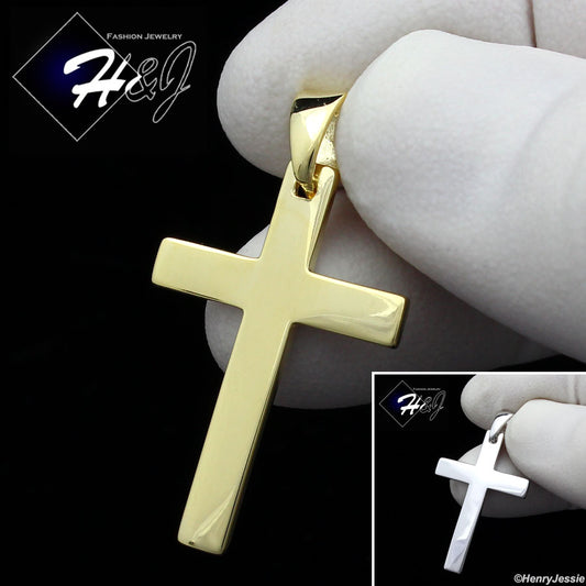 Men Women 925 Sterling Silver Plain Cross Pendant | Silver & Gold | SP194