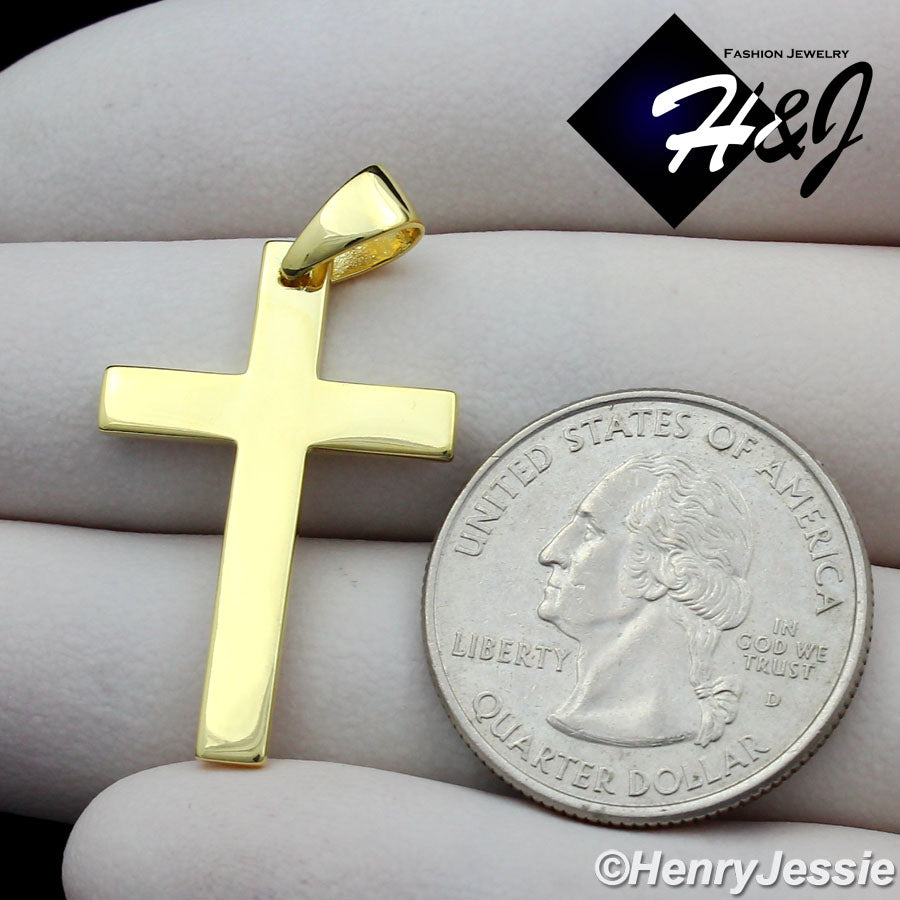 Men Women 925 Sterling Silver Plain Cross Pendant | Silver & Gold | SP194