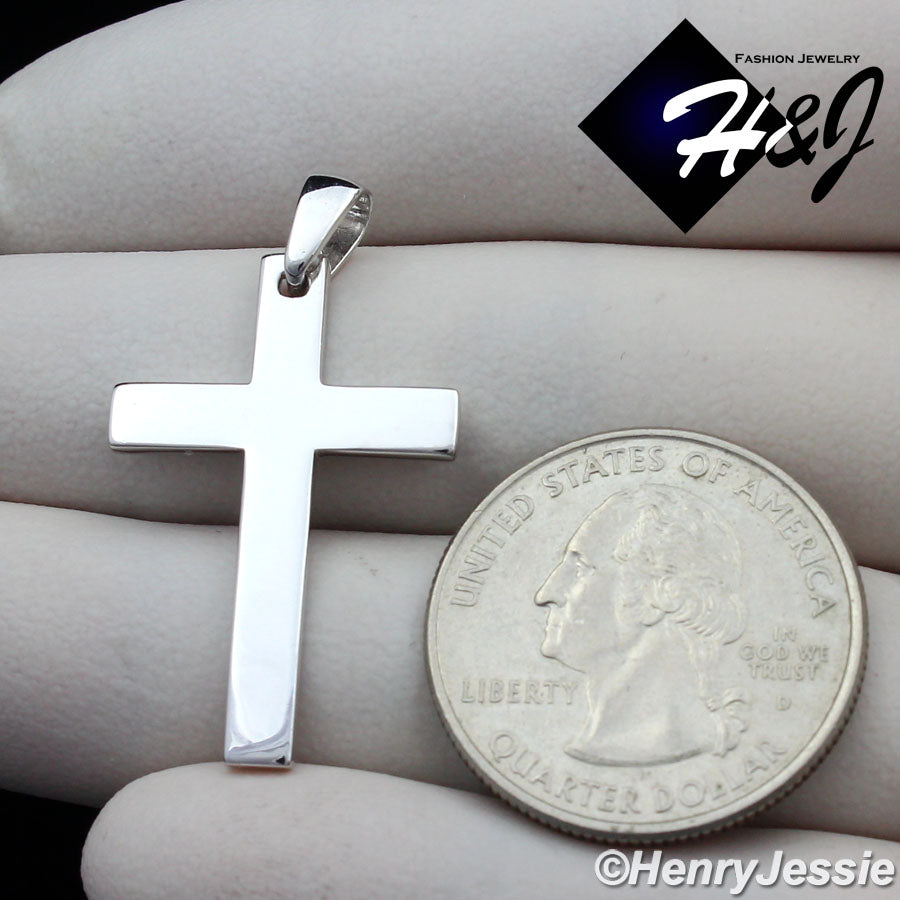 Men Women 925 Sterling Silver Plain Cross Pendant | Silver & Gold | SP194