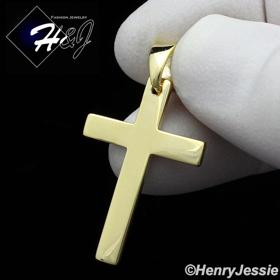 Men Women 925 Sterling Silver Plain Cross Pendant | Silver & Gold | SP194