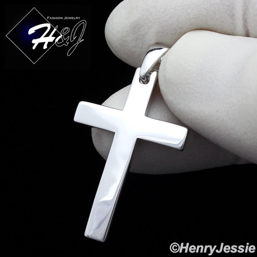 Men Women 925 Sterling Silver Plain Cross Pendant | Silver & Gold | SP194