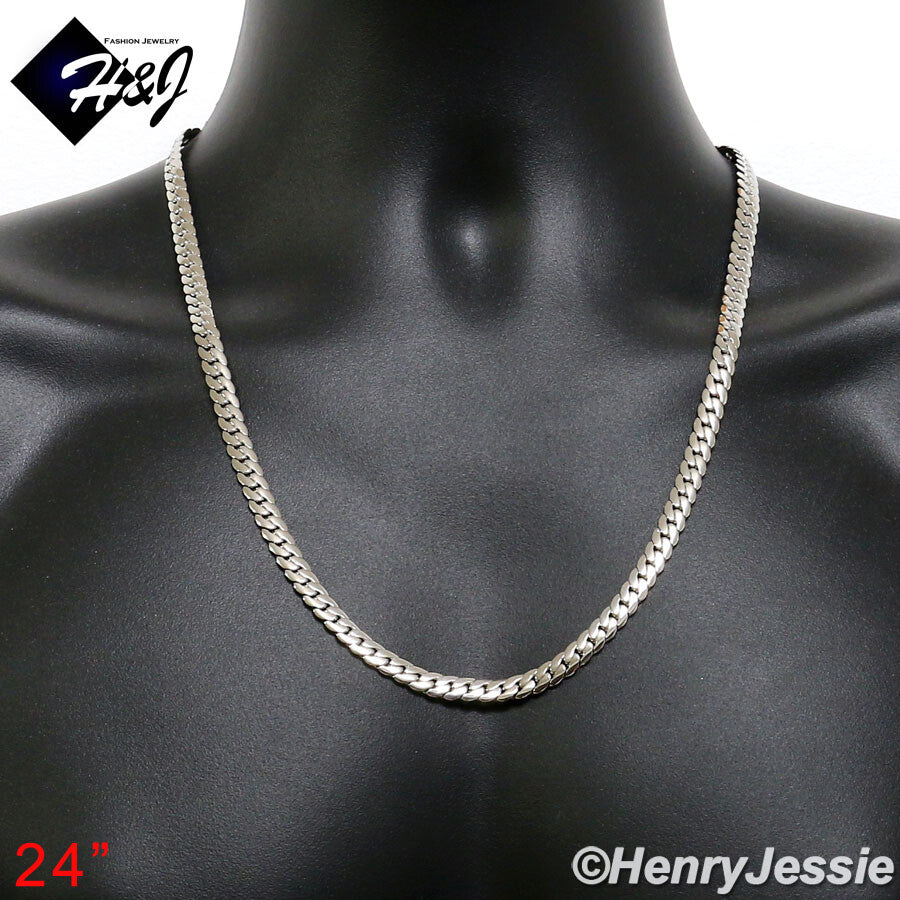 Men's 316L Stainless Steel Silver Miami Cuban Curb Chain Bracelet Necklace | 3/4/5/6/8mm | 7.5"-40" | N155