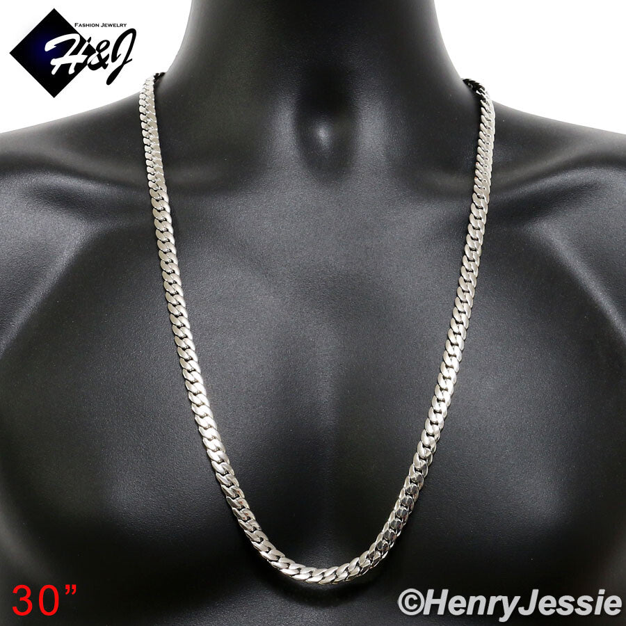 Men's 316L Stainless Steel Silver Miami Cuban Curb Chain Bracelet Necklace | 3/4/5/6/8mm | 7.5"-40" | N155