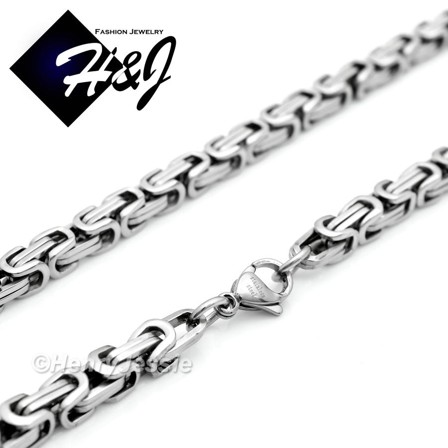 Men's 316L Stainless Steel Byzantine Box Chain Bracelet Necklace| Silver Gold Black | 4/6/9mm | 7.5"-40"