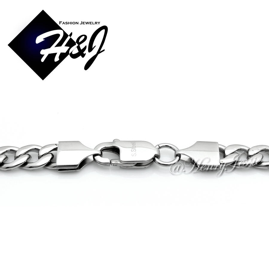 Men's 316L Stainless Steel Silver Cuban Curb Chain Bracelet Necklace | 4/5/6/78.5/9.5/12mm | 7.5"-40"