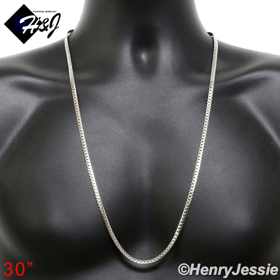 Men's 316L Stainless Steel Silver Miami Cuban Curb Chain Bracelet Necklace | 3/4/5/6/8mm | 7.5"-40" | N155