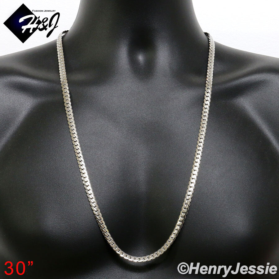 Men's 316L Stainless Steel Silver Miami Cuban Curb Chain Bracelet Necklace | 3/4/5/6/8mm | 7.5"-40" | N155