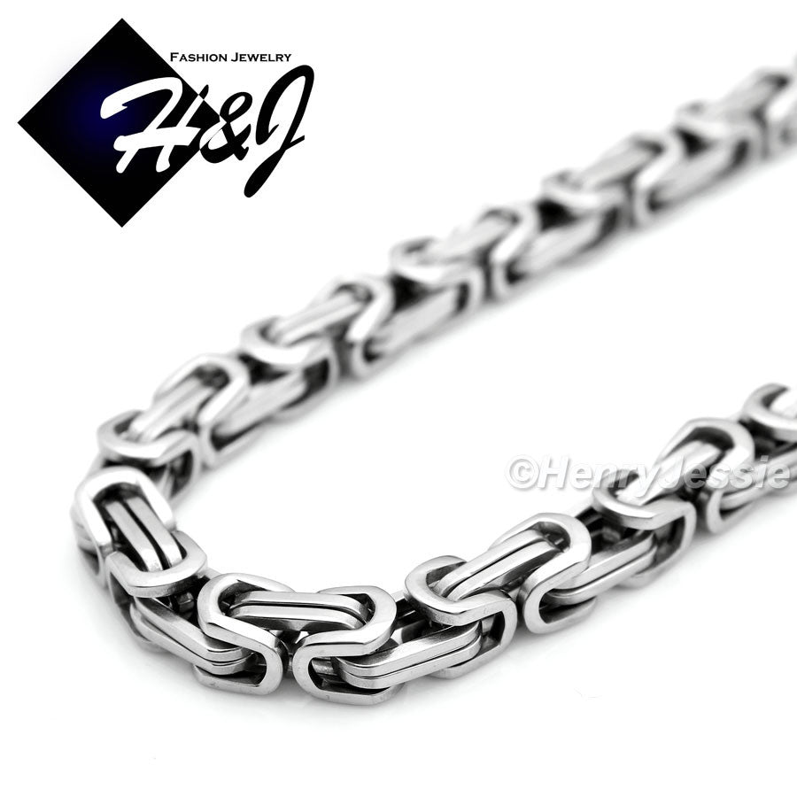 Men's 316L Stainless Steel Byzantine Box Chain Bracelet Necklace| Silver Gold Black | 4/6/9mm | 7.5"-40"