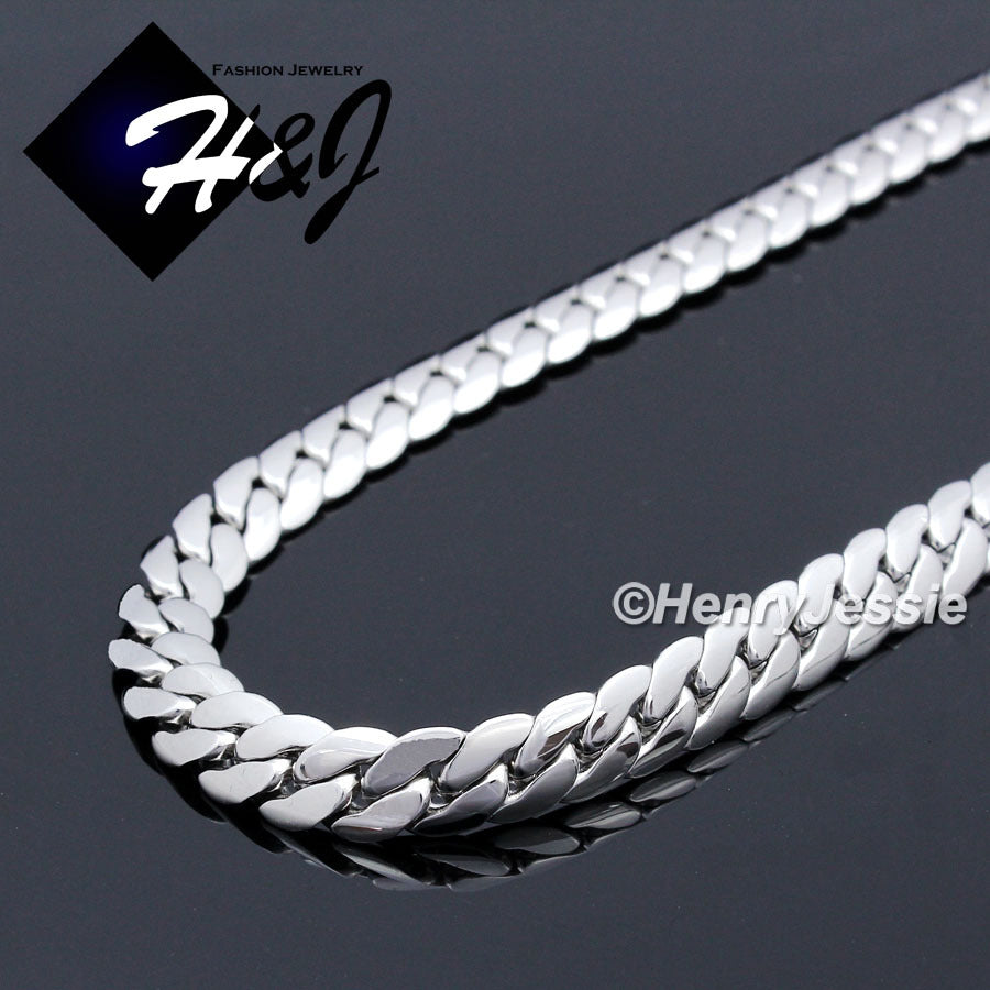 Men's 316L Stainless Steel Silver Miami Cuban Curb Chain Bracelet Necklace | 3/4/5/6/8mm | 7.5"-40" | N155